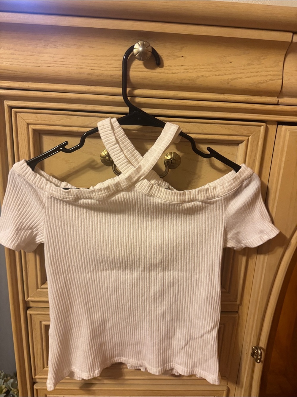 Zara White Ribbed Off-Shoulder Top - Picture 4 of 5